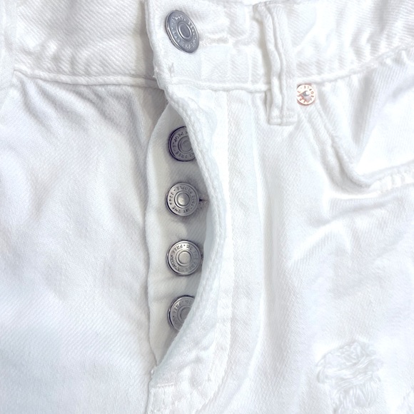 Free People Distressed Jean Denim Cutoff Shorts White - Picture 4 of 6